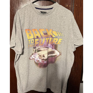 Back to the Future Movie Logo T Shirt Men's Size XL Gray